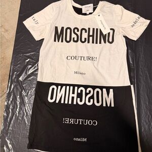 Moschino Monochrome Logo Dress